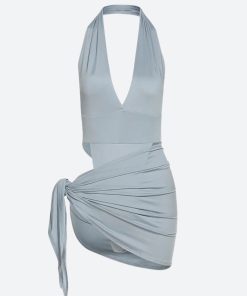 Unapproachable Outfits, Cute Outfit Autumn - High Cut Swimsuit & Skirt Two Piece Set