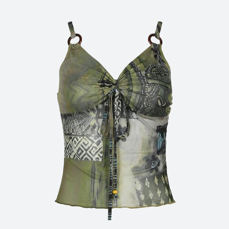 Unapproachable Outfits, Outfit Ideas For 2027 - Bohemian Tie-Up Top Unapproachable Outfits, Outfit Ideas For 2027 - Bohemian Tie-Up Top