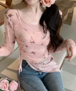 Unique Butterfly Print Mesh Sun Protection Vest with Irregular Drawstring - Women's Summer Two-Piece Set for Stylish Outdoor Looks