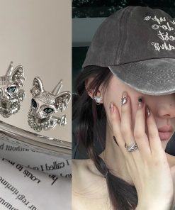 Unique Cat Ear Stud Earrings - Minimalist Design, 2025 Trendy Fashion, Sweet Cool Style for a Playful Look