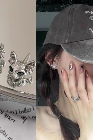 Unique Cat Ear Stud Earrings - Minimalist Design, 2025 Trendy Fashion, Sweet Cool Style for a Playful Look