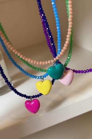 Unique Dopamine Heart Bead Necklace - Sweet Clavicle Chain for Women - Korean Style Jewelry