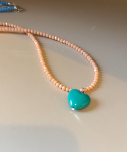 Unique Dopamine Heart Bead Necklace - Sweet Clavicle Chain for Women - Korean Style Jewelry