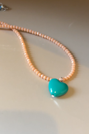 Unique Dopamine Heart Bead Necklace - Sweet Clavicle Chain for Women - Korean Style Jewelry