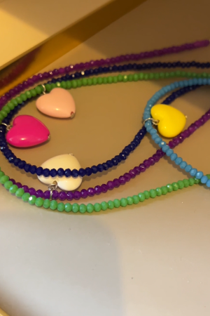 Unique Dopamine Heart Bead Necklace - Sweet Clavicle Chain for Women - Korean Style Jewelry