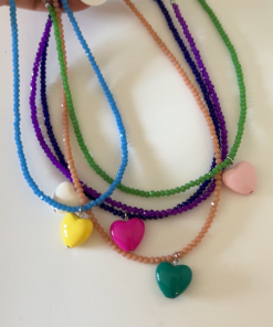 Unique Dopamine Heart Bead Necklace - Sweet Clavicle Chain for Women - Korean Style Jewelry