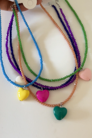 Unique Dopamine Heart Bead Necklace - Sweet Clavicle Chain for Women - Korean Style Jewelry