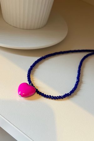Unique Dopamine Heart Bead Necklace - Sweet Clavicle Chain for Women - Korean Style Jewelry