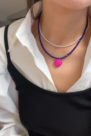 Unique Dopamine Heart Bead Necklace - Sweet Clavicle Chain for Women - Korean Style Jewelry