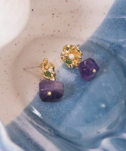 Unique Retro Chinese Palace Glass Drop Earrings for Summer 2025 - Stylish Statement Jewelry