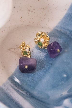 Unique Retro Chinese Palace Glass Drop Earrings for Summer 2025 - Stylish Statement Jewelry