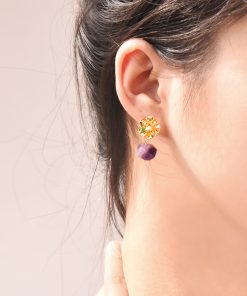 Unique Retro Chinese Palace Glass Drop Earrings for Summer 2025 - Stylish Statement Jewelry