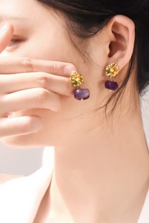 Unique Retro Chinese Palace Glass Drop Earrings for Summer 2025 - Stylish Statement Jewelry