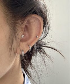 Unique Zircon Ear Bone Studs, High-End Ear Clips, Women's Niche Earrings for Comfortable Sleep with Ear Cuffs