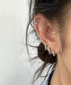 Unique Zircon Ear Bone Studs, High-End Ear Clips, Women's Niche Earrings for Comfortable Sleep with Ear Cuffs
