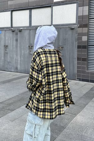 Unisex American Plaid Hooded Shirt Jacket - Versatile Thin Long Sleeve Commuter Sweatshirt for Spring & Autumn, Trendy Couples Style