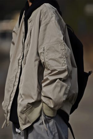 Unisex American Retro Pilot Baseball Jacket - Loose Fit Multi-Pocket Functional Coat for Spring and Autumn, Trendy Vintage Style