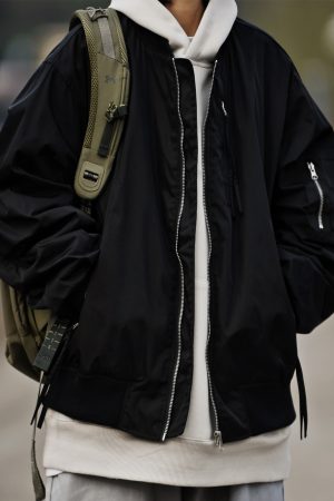 Unisex American Retro Pilot Baseball Jacket - Loose Fit Multi-Pocket Functional Coat for Spring and Autumn, Trendy Vintage Style