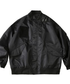 Unisex American Retro Pilot Jacket - Functional Loose Workwear Baseball Style for Spring & Autumn, Trendy Niche Design