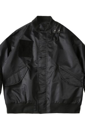 Unisex American Retro Pilot Jacket - Functional Loose Workwear Baseball Style for Spring & Autumn, Trendy Niche Design