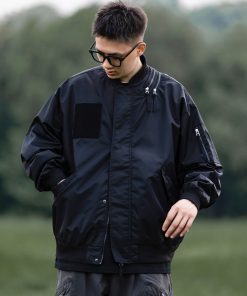 Unisex American Retro Pilot Jacket - Functional Loose Workwear Baseball Style for Spring & Autumn, Trendy Niche Design