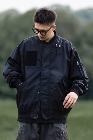 Unisex American Retro Pilot Jacket - Functional Loose Workwear Baseball Style for Spring & Autumn, Trendy Niche Design