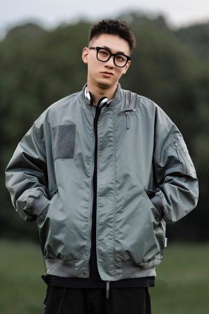 Unisex American Retro Pilot Jacket - Functional Loose Workwear Baseball Style for Spring & Autumn, Trendy Niche Design
