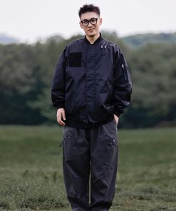 Unisex American Retro Pilot Jacket - Functional Loose Workwear Baseball Style for Spring & Autumn, Trendy Niche Design