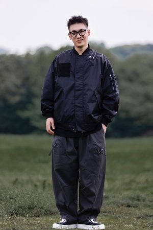 Unisex American Retro Pilot Jacket - Functional Loose Workwear Baseball Style for Spring & Autumn, Trendy Niche Design