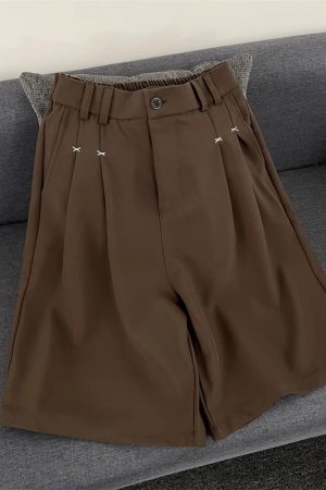Unisex American Retro Solid Color Draped Shorts - Trendy Summer Loose Casual Versatile Five-Point Pants