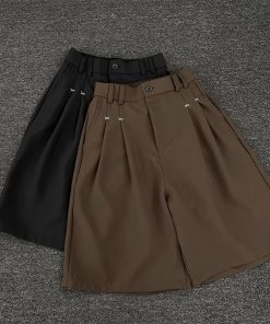 Unisex American Retro Solid Color Draped Shorts - Trendy Summer Loose Casual Versatile Five-Point Pants