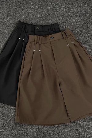 Unisex American Retro Solid Color Draped Shorts - Trendy Summer Loose Casual Versatile Five-Point Pants