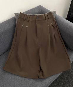 Unisex American Retro Solid Color Draped Shorts - Trendy Summer Loose Casual Versatile Five-Point Pants