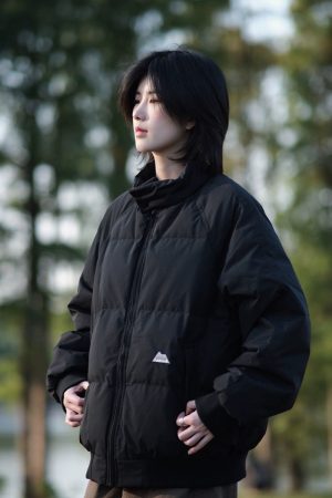 Unisex American Retro Stand-Up Collar Thick Cotton Baseball Jacket - Winter Solid Color Versatile Loose Coat