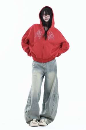 Unisex American Street Style Snake Print Hoodie Jacket Cardigan - Retro Short Top for Men and Women, Y2K Fashion
