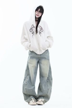Unisex American Street Style Snake Print Hoodie Jacket Cardigan - Retro Short Top for Men and Women, Y2K Fashion