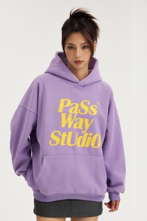 Unisex Basic Logo Hoodie - Casual Loose Fit Fleece Jacket for Spring & Autumn, Trendy Streetwear Style