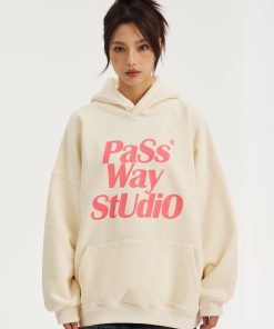 Unisex Basic Logo Hoodie - Casual Loose Fit Fleece Jacket for Spring & Autumn, Trendy Streetwear Style