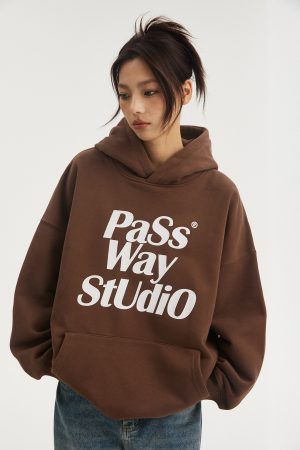 Unisex Basic Logo Hoodie - Casual Loose Fit Fleece Jacket for Spring & Autumn, Trendy Streetwear Style