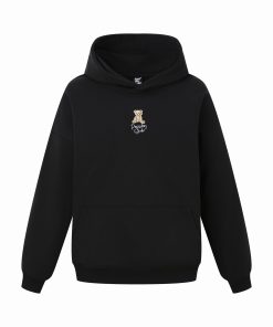 Unisex Bear Embroidery Pullover Hoodie - 2025 Autumn/Winter Fashion, Cozy Streetwear Jacket