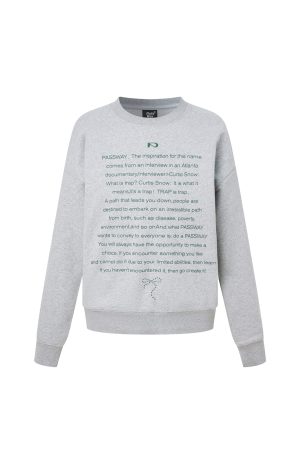 Unisex Casual Crew Neck Sweatshirt with Original Slogan - Trendy Streetwear Jacket for Spring Fashion