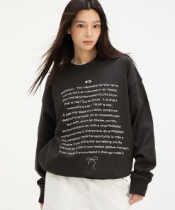 Unisex Casual Crew Neck Sweatshirt with Original Slogan - Trendy Streetwear Jacket for Spring Fashion