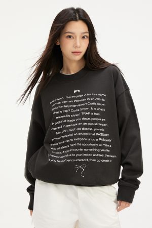 Unisex Casual Crew Neck Sweatshirt with Original Slogan - Trendy Streetwear Jacket for Spring Fashion