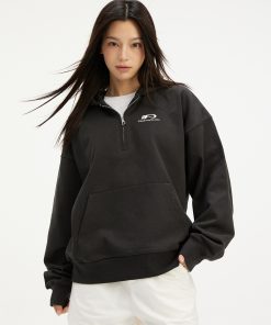Unisex Casual Half-Zip Hoodie with P Letter Streetwear Logo - Trendy Fashion Jacket for Urban Style