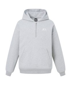 Unisex Casual Half-Zip Hoodie with P Letter Streetwear Logo - Trendy Fashion Jacket for Urban Style