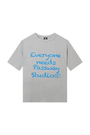 Unisex Crayon Slogan Short Sleeve T-Shirt - 2025 Summer Collection, 255g Pure Cotton, Casual 90s Inspired Top