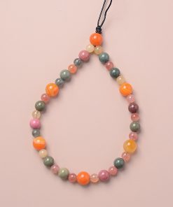 Unisex Ethnic Style Agate Crystal Mobile Phone Chain Pendant - Retro Design Wrist Strap Accessory