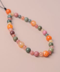 Unisex Ethnic Style Agate Crystal Mobile Phone Chain Pendant - Retro Design Wrist Strap Accessory