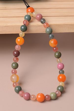 Unisex Ethnic Style Agate Crystal Mobile Phone Chain Pendant - Retro Design Wrist Strap Accessory