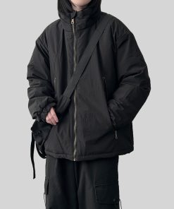 Unisex Japanese-Style Retro Stand Collar Cotton Jacket - Thick Loose Fit Winter Coat for Casual Wear